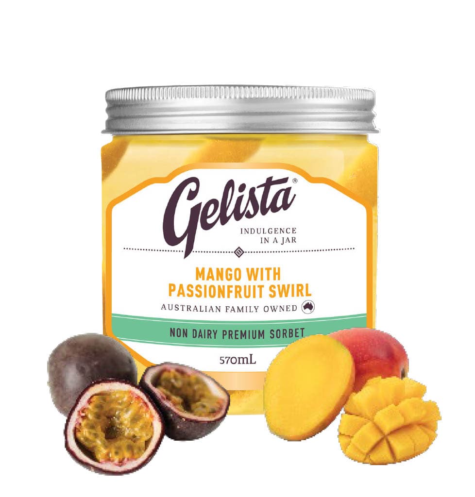 Gelista mango with passionfruit swirl gelato